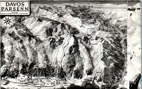 59214 - Schweiz - Davos , Parsenn , Skipisten - gelaufen 1963