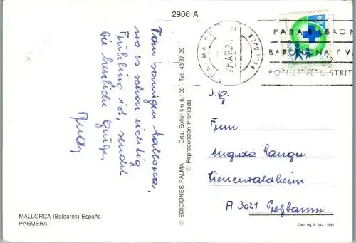 59224 - Spanien - Mallorca , Paguera , Mehrbildkarte - gelaufen 1994