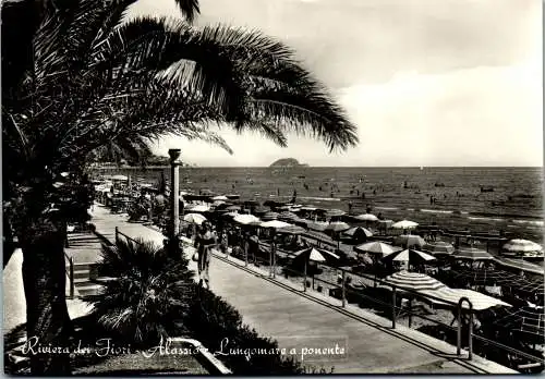 59233 - Italien - Alassio , Lungomare a. ponente , Riviera die Fiori - gelaufen 1956