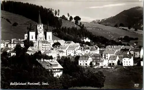 59237 - Steiermark - Mariazell , Wallfahrtsort , Panorama - gelaufen