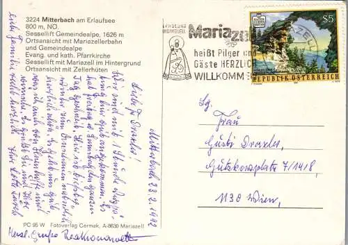 59243 - Niederösterreich - Mitterbach , am Erlaufsee , Sessellift , Winter , Gemeindealpe , Mehrbildkarte - 1992