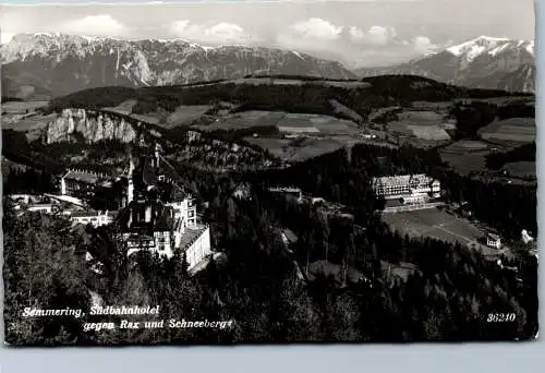 59261 - Niederösterreich - Semmering , Südbahnhotel gegen Rax und Schneeberg , Hotel Südbahn - gelaufen 1974