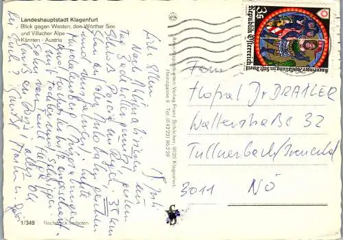 59264 - Kärnten - Klagenfurt , Blick gegen Westen , Wörthersee - gelaufen