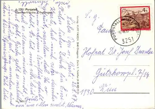 59292 - Niederösterreich - Purgstall , Schwimmbad , Mehrbildkarte - gelaufen 1987