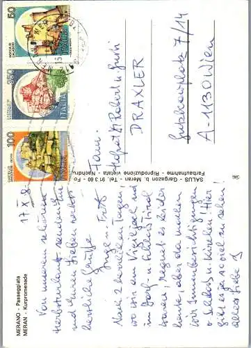 59293 - Italien - Meran , Passeggiata , Kurpromenade - gelaufen 1987