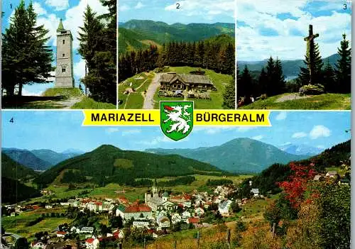 59295 - Steiermark - Mariazell , Bürgeralm , Mehrbildkarte - gelaufen 1987