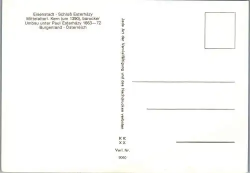 59328 - Burgenland - Eisenstadt , Schloß Esterhazy - nicht gelaufen