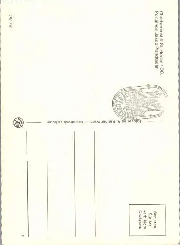 59356 - Oberösterreich - St. Florian , Chorherrenstift , Portal von Jakob Prandtauer - nicht gelaufen