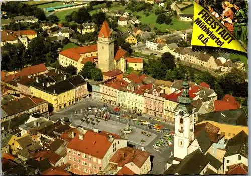 59395 - Oberösterreich - Freistadt , Panorama , Hauptplatz - gelaufen 1981