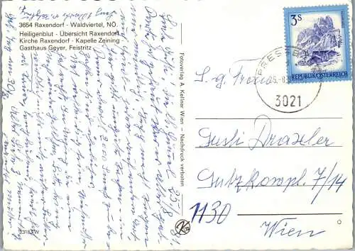 59396 - Niederösterreich - Raxendorf , Feriengebiet , Waldviertel , Mehrbildkarte , Gasthaus Geyer - gel. 1981