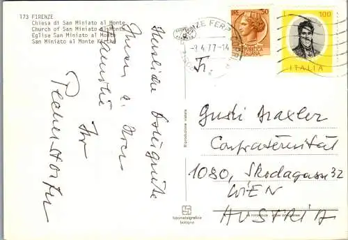 59428 - Italien - Firenze , Florenz , Chiesa di San Miniato al Monte - gelaufen 1977