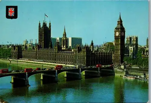 59452 - Großbritannien - London , The House of Parliament and Westminster Bridge - gelaufen 1975