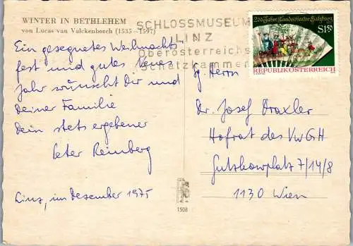 59461 - Künstlerkarte - Lucas von Valckenborch , Winter in Bethlehem - gelaufen 1975