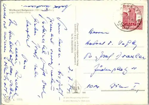 59467 - Salzburg - Bad Gastein , gegen Radhausberg - gelaufen 1974