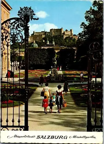 59469 - Salzburg - Salzburg , Mirabellgarten , Pegasus Brunnen - gelaufen 1975