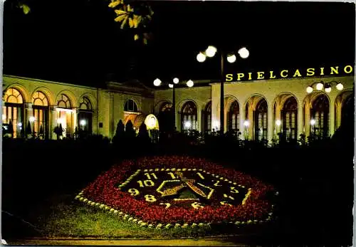 59470 - Niederösterreich - Baden , Casino , Spielcasino mit Blumenuhr - gelaufen 1975