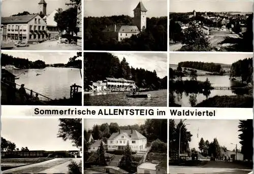 59473 - Niederösterreich - Allentsteig , Stadtplatz , Badesee , Bootshaus , Kino , Lager Kaufholz , Schule