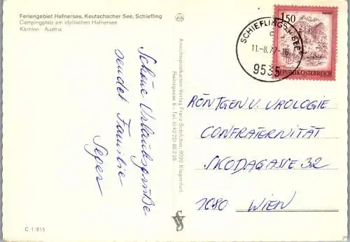 59475 - Kärnten - Schiefling , Hafnersee , Keutschacher See , Campingplatz - gelaufen 1977