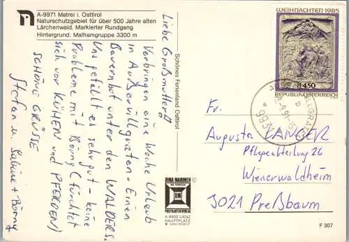 59484 - Tirol - Matrei , Zedlacher Paradies , Malhamgruppe - gelaufen 1991