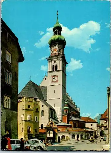 59491 - Tirol - Hall , Solbad , Oberer Stadtplatz und Stadtpfarrkirche St. Nikolaus , VW Käfer - nicht gelaufen