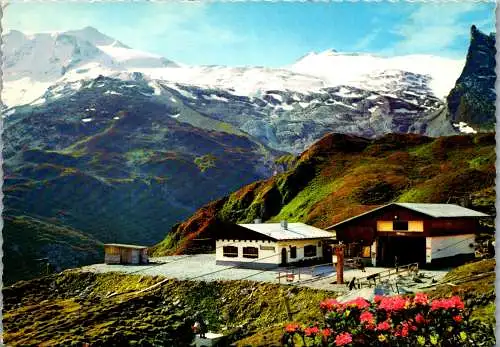 59495 - Tirol - Hintertux , Gletscherbahn Bergstation mit Gefrorerne Wandspitze , Olperer , Lärmstange - 1972