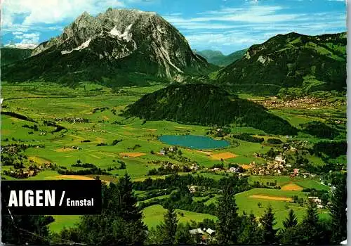 59496 - Steiermark - Aigen , im Ennstal gegen Grimming und Dachstein - gelaufen 1972