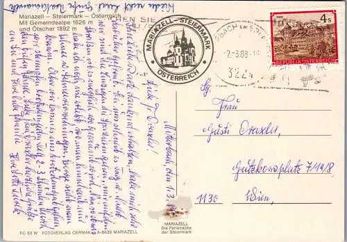 59509 - Steiermark - Mariazell , Gemeindealpe und Ötscher , Panorama im Winter - gelaufen 1988