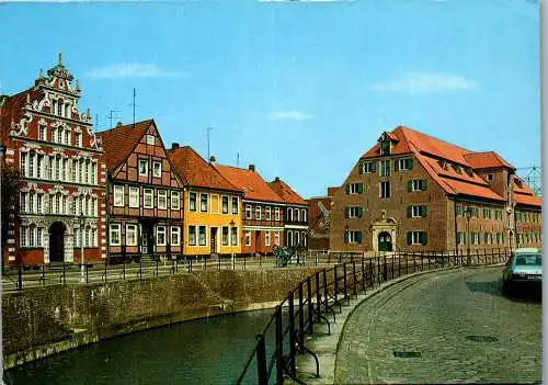 59512 - Deutschland - Stade , Elbe , Schwedenspeicher und Bürgermeister Hinze Haus am alten Hafen - 1989