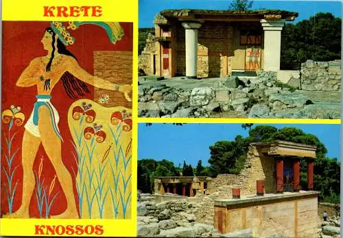 59514 - Griechenland - Kreta , Knossos , Mehrbildkarte - gelaufen