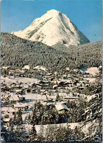 59515 - Tirol - Seefeld , Blick gegen Hohe Munde , Winter - gelaufen 1988