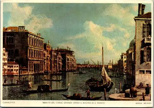 59520 - Künstlerkarte - Venedig , Canaletto , Veduta del Canal Grande verso il Bacino di S. Marco - gelaufen 1981