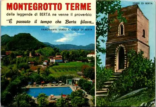 59550 - Italien - Montegrotto Terme , Panorama verso il Colle di Berta , Torre di Berta - gelaufen