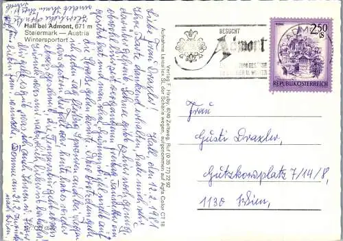 59555 - Steiermark - Admont , Hall Admont , Mehrbildkarte - gelaufen 1981