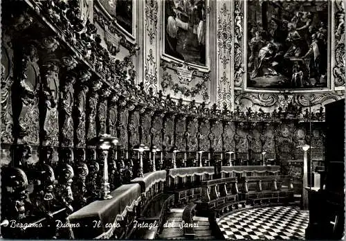 59559 - Italien - Bergamo , Duomo , Intagli del Sanzi , Il coro - gelaufen 1959