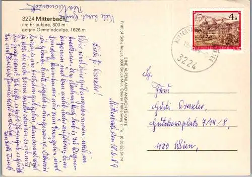 59561 - Niederösterreich - Mitterbach , am Erlaufsee gegen Gemeindealpe - gelaufen 1989