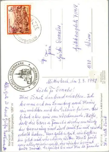 59568 - Steiermark - Mariazell , mit Seilbahn , Bürgeralpe - gelaufen 1992