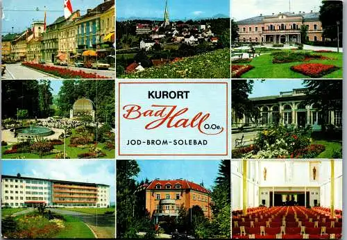 59570 - Oberösterreich - Bad Hall , Jod Brom Solebad , Mehrbildkarte - gelaufen 1989