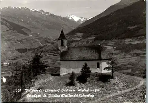 59582 - Italien - S. Cristina , Montechiaro , Val Venosta , Vinschgau , St. Christina , Lichtenberg , Kirche - gelaufen