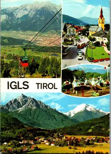 59583 - Tirol - Igls , Patscherkofelbahn , Seilbahn , Dorfplatz , Serles , Mehrbildkarte - gelaufen