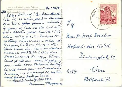 59584 - Niederösterreich - Muthmannsdorf , Heilstätte Felbring - gelaufen 1974