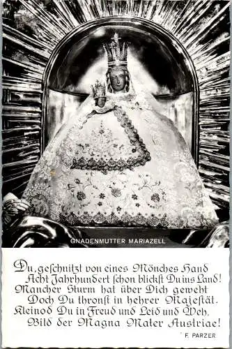 59610 - Heilige - Madonna , Gandenmutter Mariazell , F. Parzer - gelaufen 1970