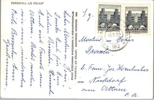 59620 - Niederösterreich - Purgstall , an der Erlauf , Panorama - gelaufen 1954