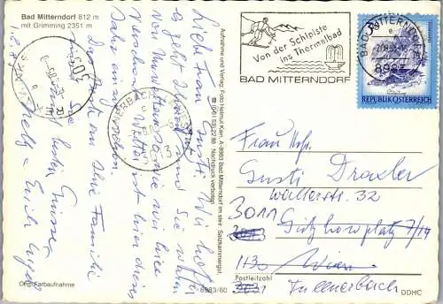 59631 - Steiermark - Bad Mitterndorf , mit Grimming - gelaufen 1985