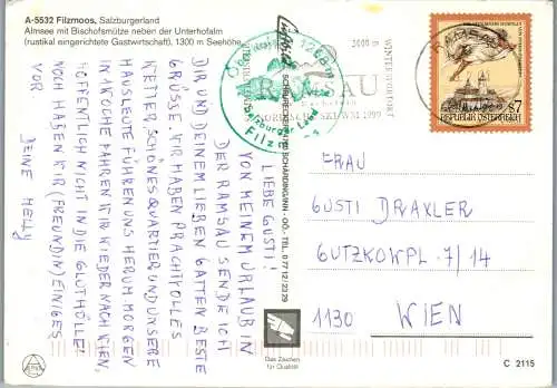 59639 - Salzburg - Filzmoos , Almsee mit Bischofsmütze neben der Unterhofalm - gelaufen