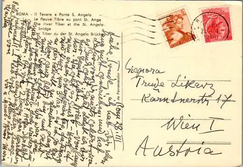 59666 - Italien - Rom , Il Tevere a Ponto S. Angelo - gelaufen 1964