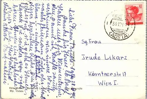 59669 - Italien - La Salle , Valle d'Aosta , Sfondo Monte Bianco , Panorama - gelaufen 1962