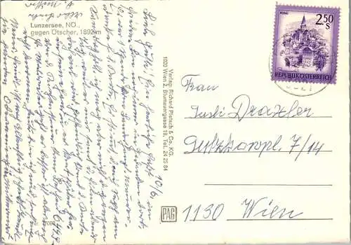 59671 - Niederösterreich - Lunz am See , Lunzersee gegen Ötscher - gelaufen