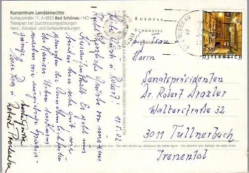 59679 - Niederösterreich - Bad Schönau , Kurzentrum Landsknechte , Mehrbildkarte - gelaufen 2002