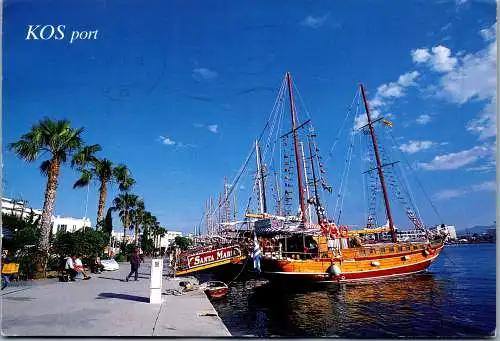 59680 - Griechenland - Kos , Ansicht , View , Segelboot , Ship , Schiff , Santa Maria - gelaufen