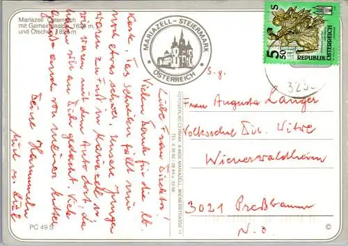 59684 - Steiermark - Mariazell , mit Gemeindealpe und Ötscher , Panorama - gelaufen